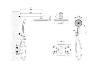 Душевая система ESKO Thermostat 6in1 TH хром